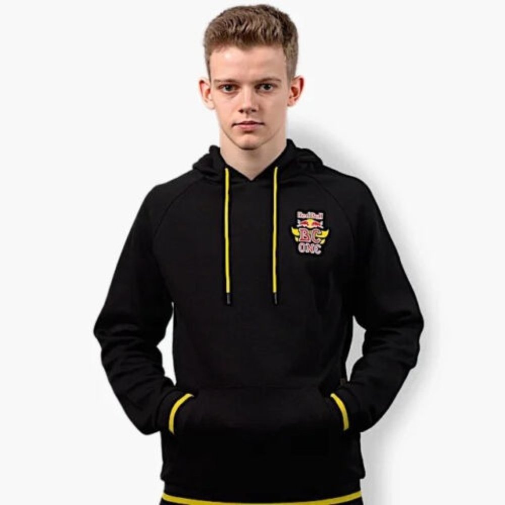 NWT Unisex Black & Yellow Red Bull BC One Logo Hoodie Size Small